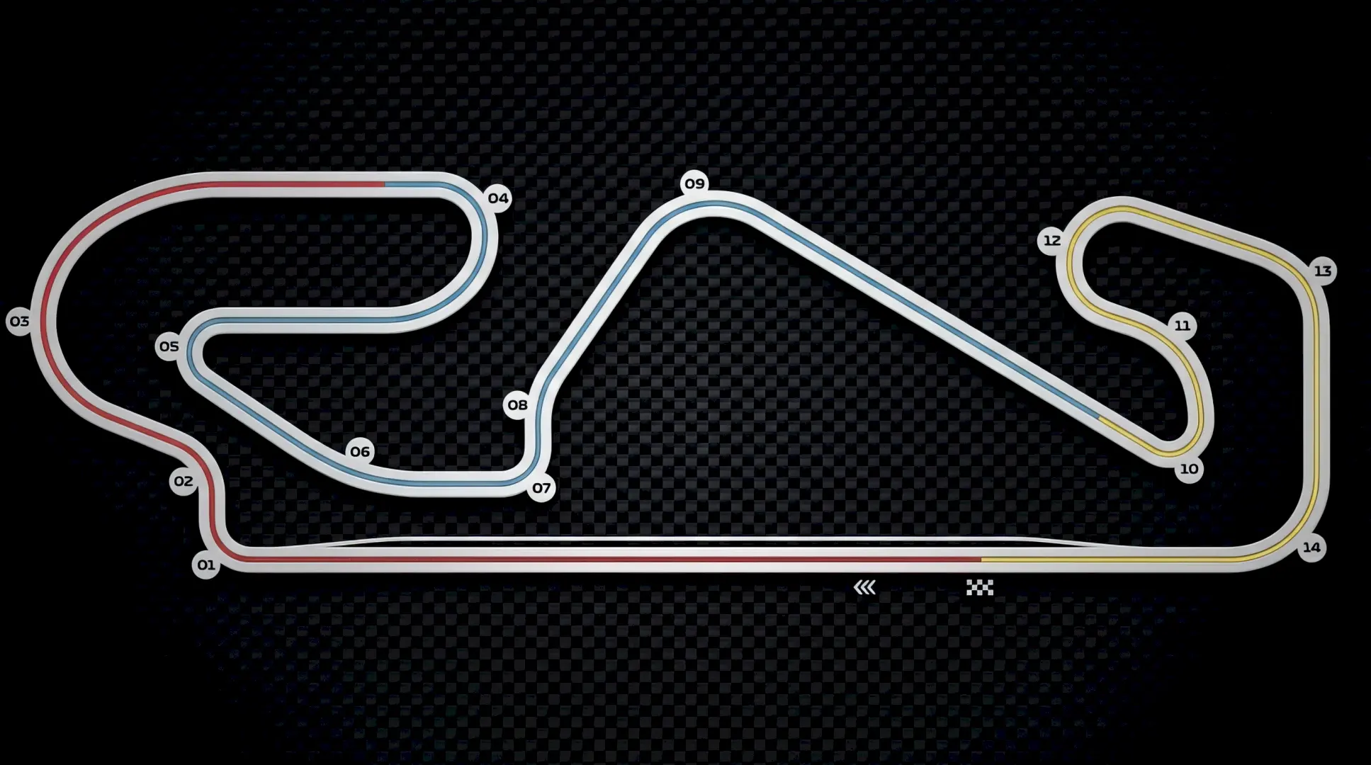 Circuit de Barcelona-Catalunya circuit layout map showing numbered turns and sectors