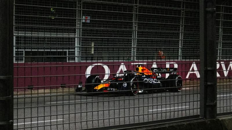 Formula 1 car racing on a circuit